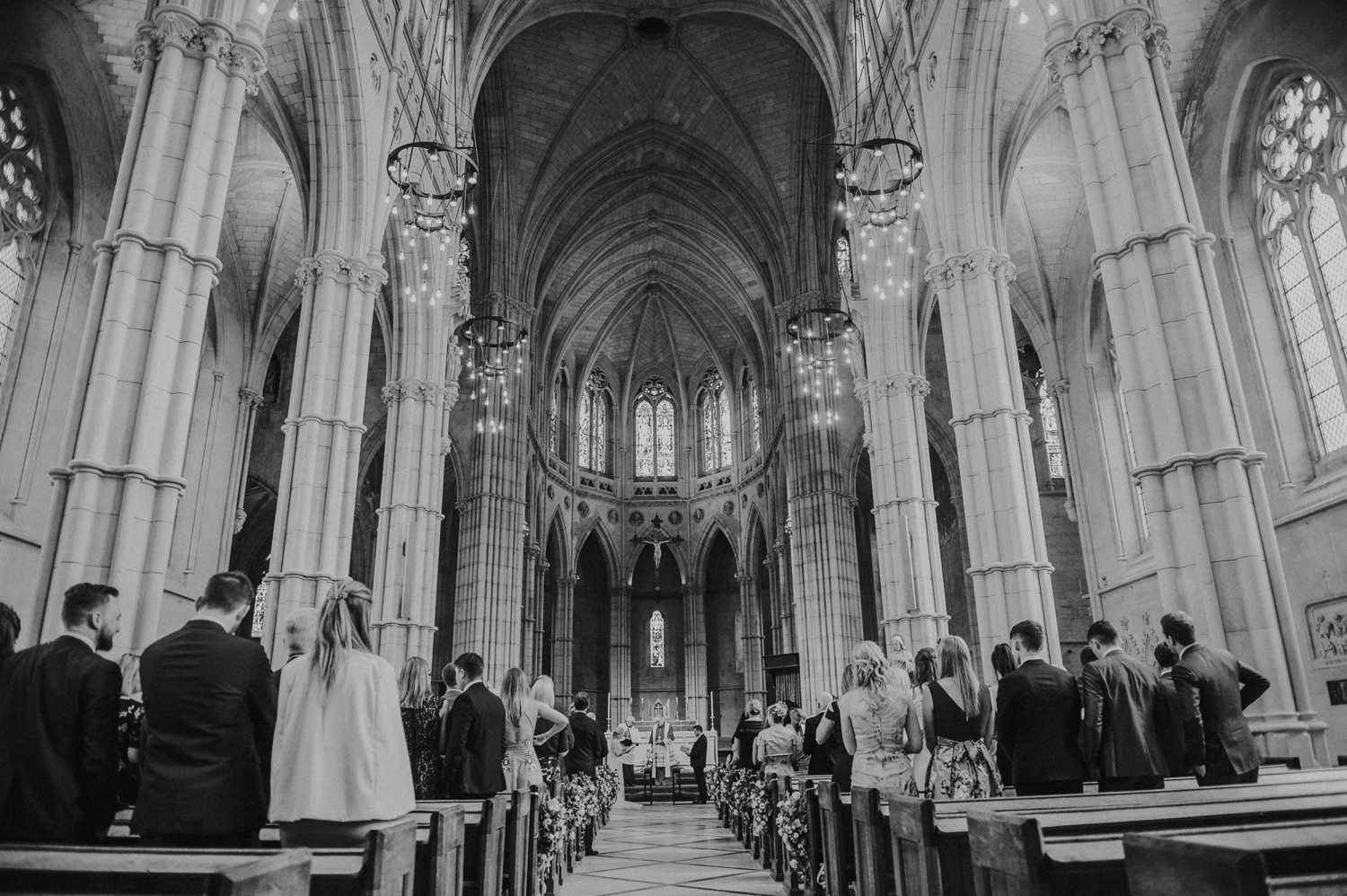 best wedding photographer Arundel Cathedral black and white