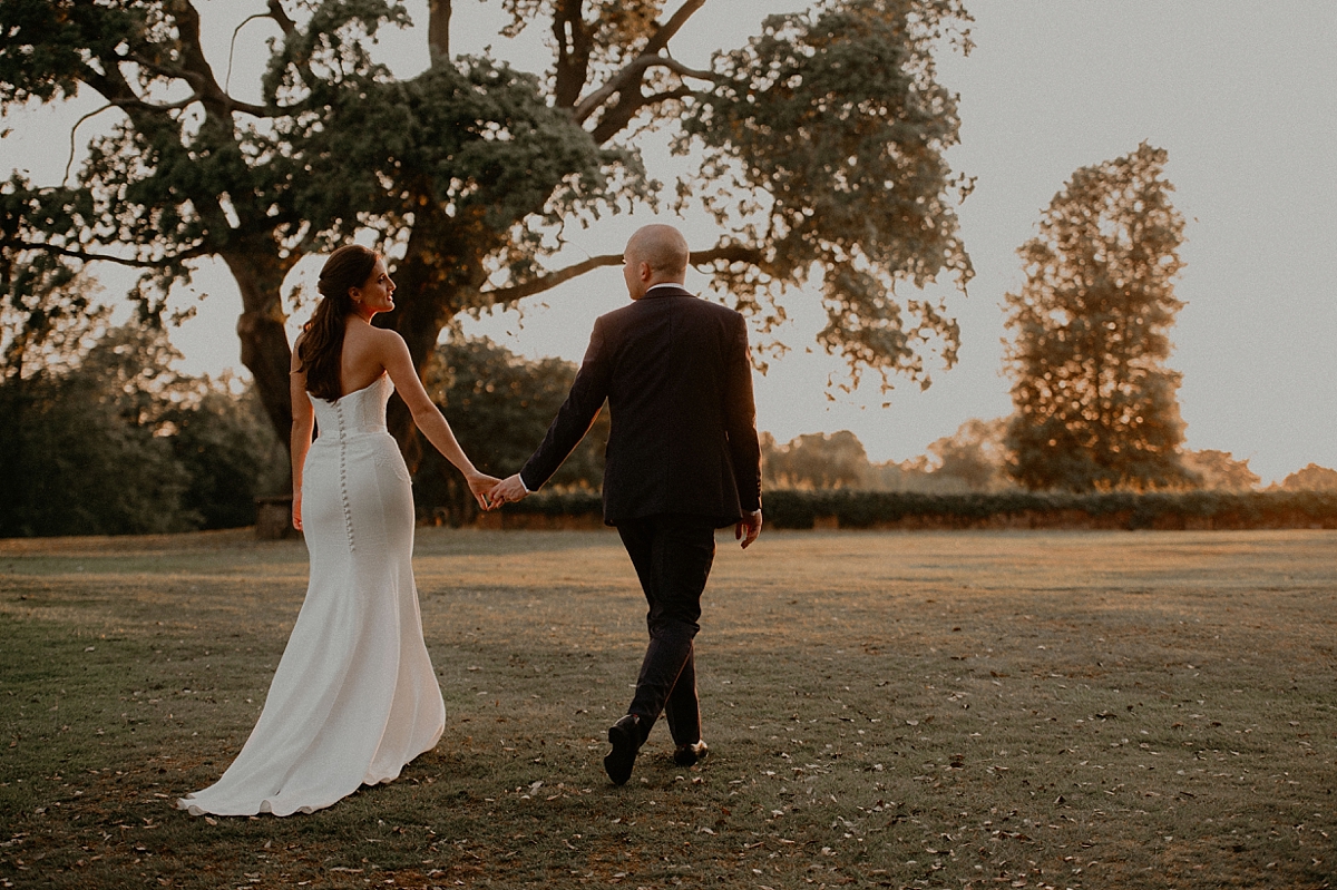 sunset golden hour couple portrait pose bride groom braxted park wedding photography essex