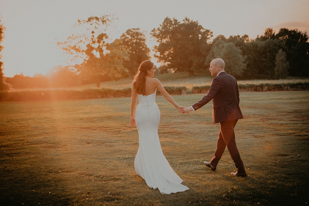 sunset golden hour couple portrait pose bride groom braxted park wedding photography essex