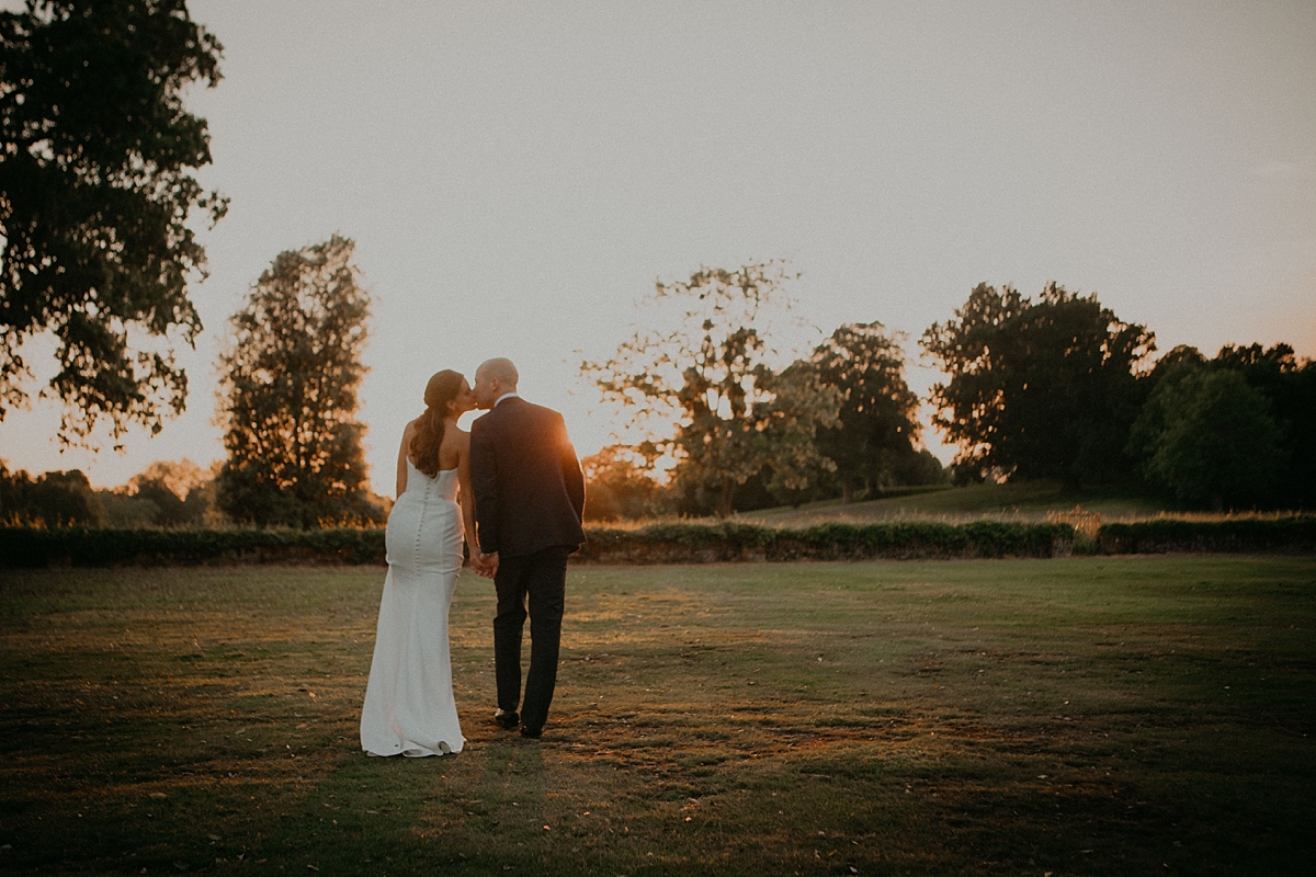 sunset golden hour couple portrait pose bride groom braxted park wedding photography essex
