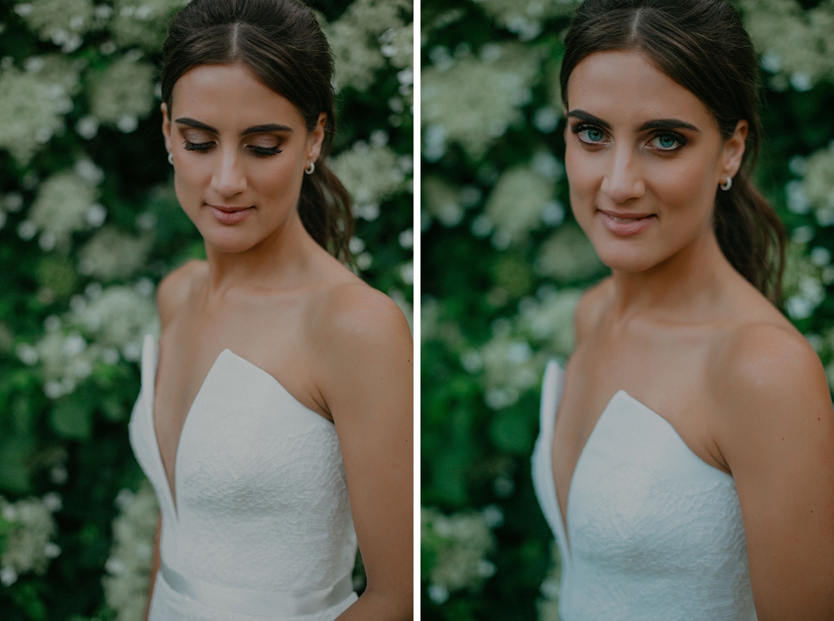 braxted park essex bride portrait photography green eyes