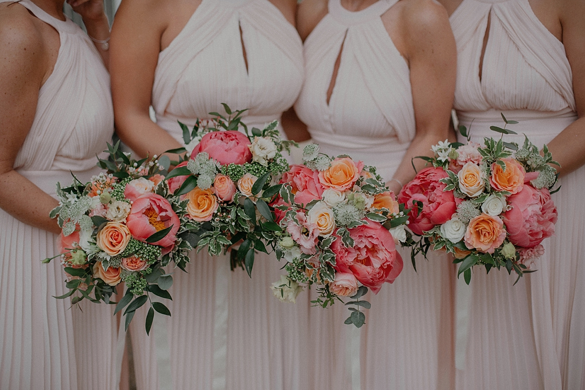 braxted park bridesmaids coral blush bouquets flower mill