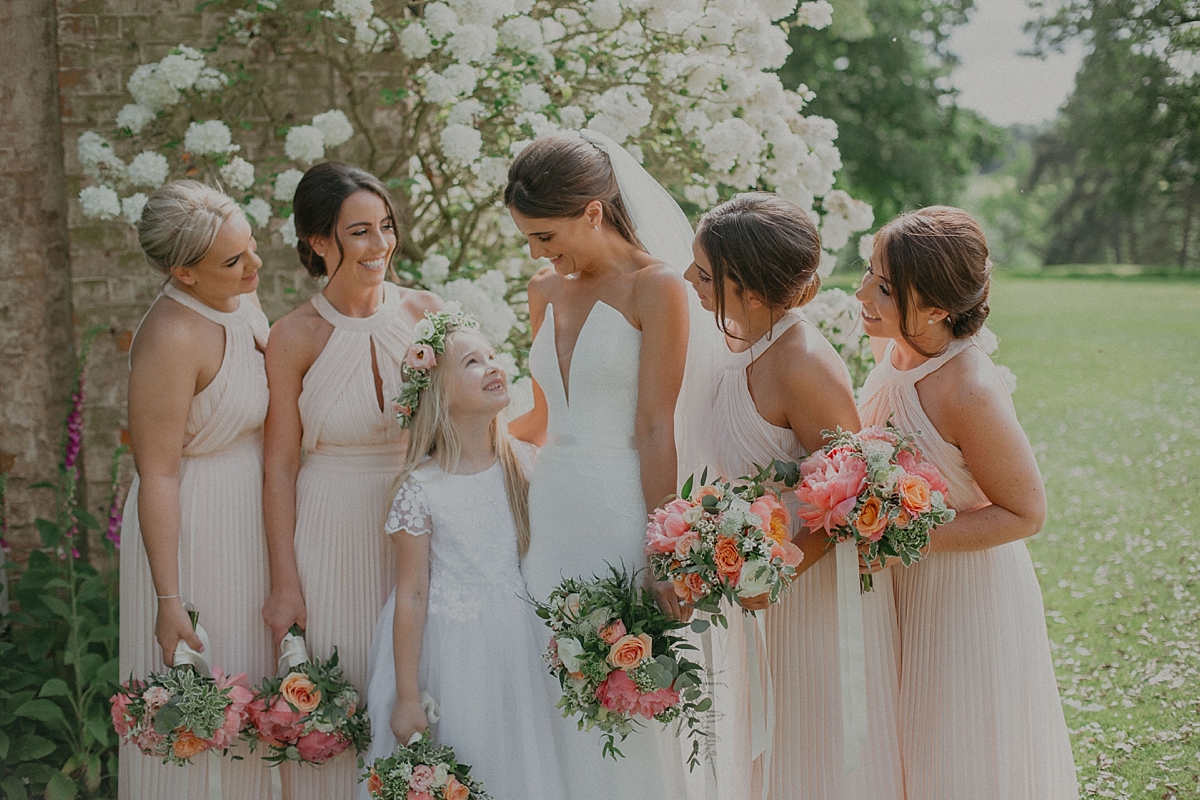 formal group shot bridesmaid flowergirl bride braxted park wedding essex photography