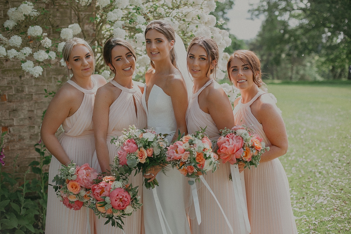 formal group shot bridesmaid flowergirl bride braxted park wedding essex photography