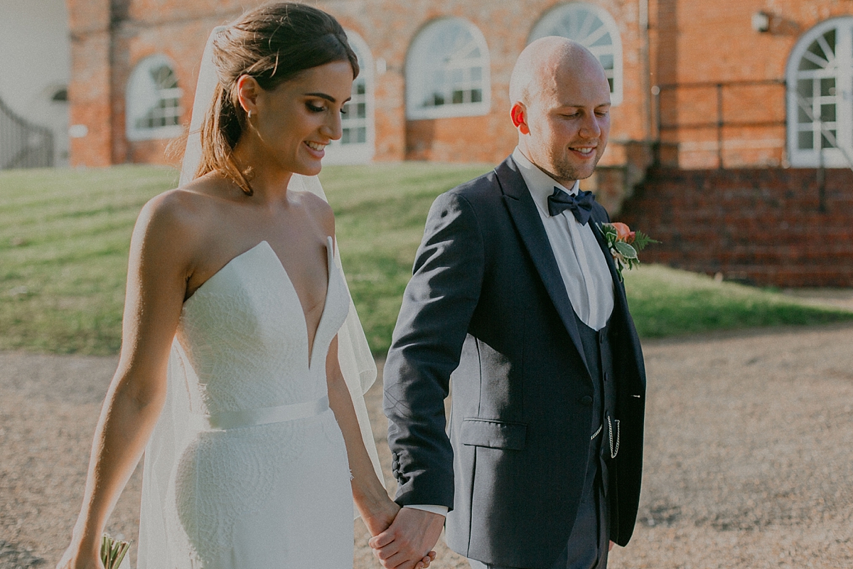sunflare golden hour braxted park essex bride groom couple portrait photography