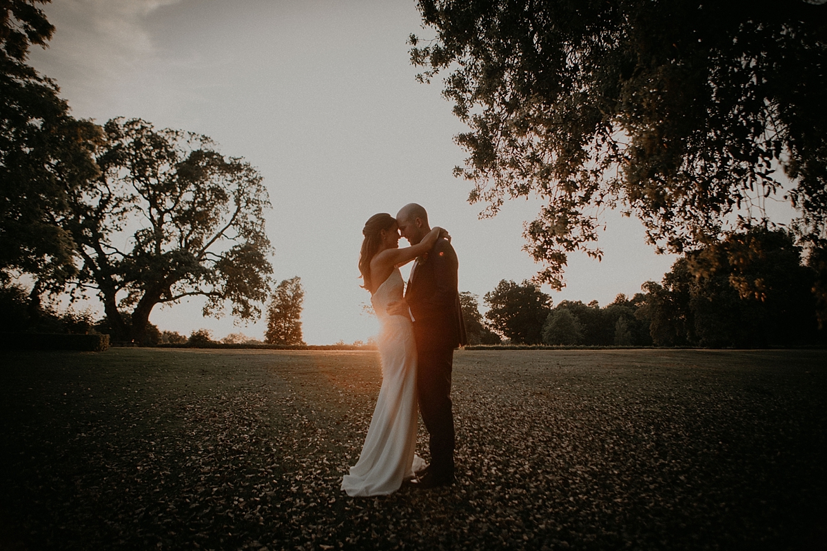 sunset golden hour couple portrait pose bride groom braxted park wedding photography essex