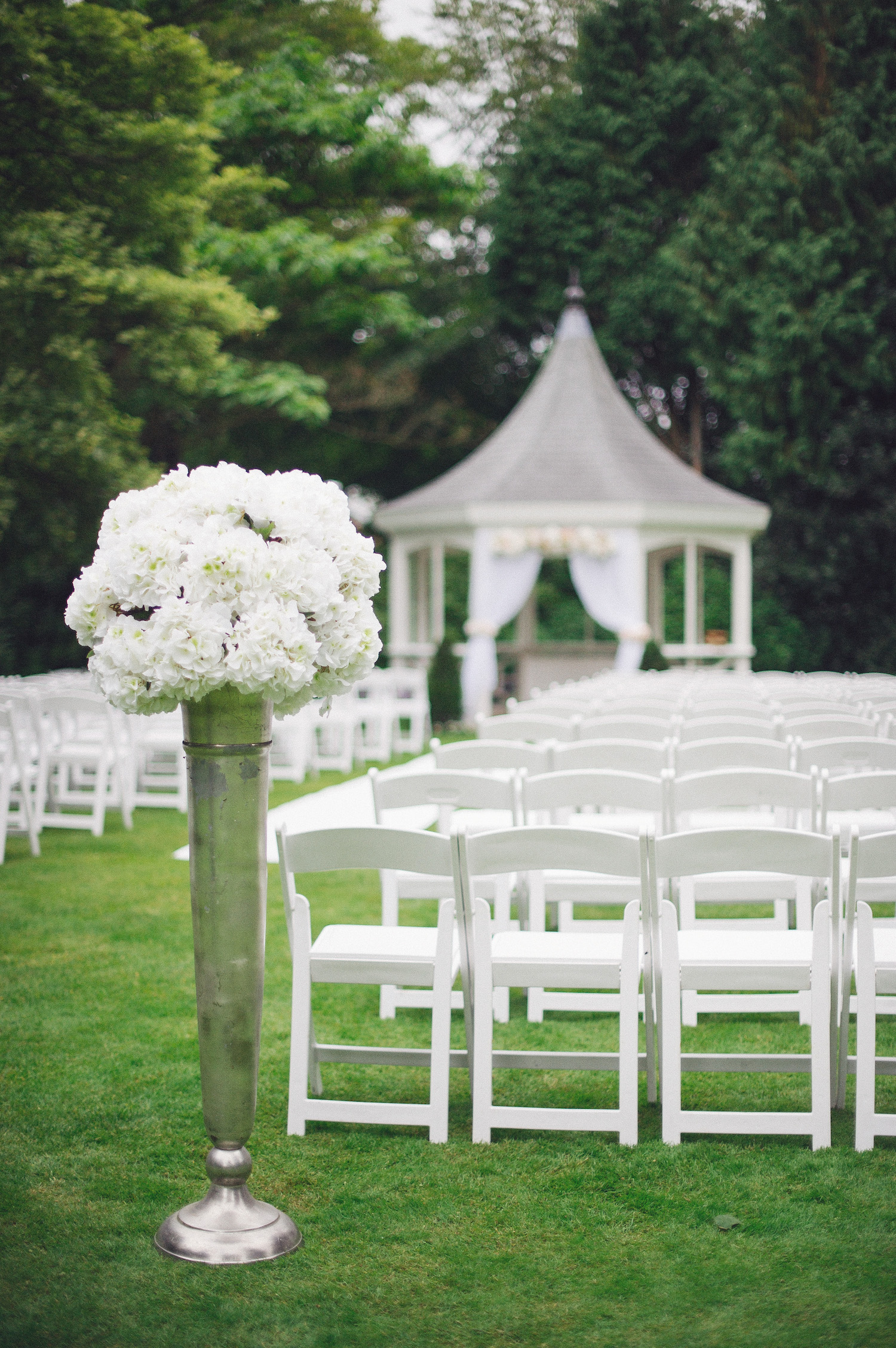 outdoor wedding ceremony wedding flowers 