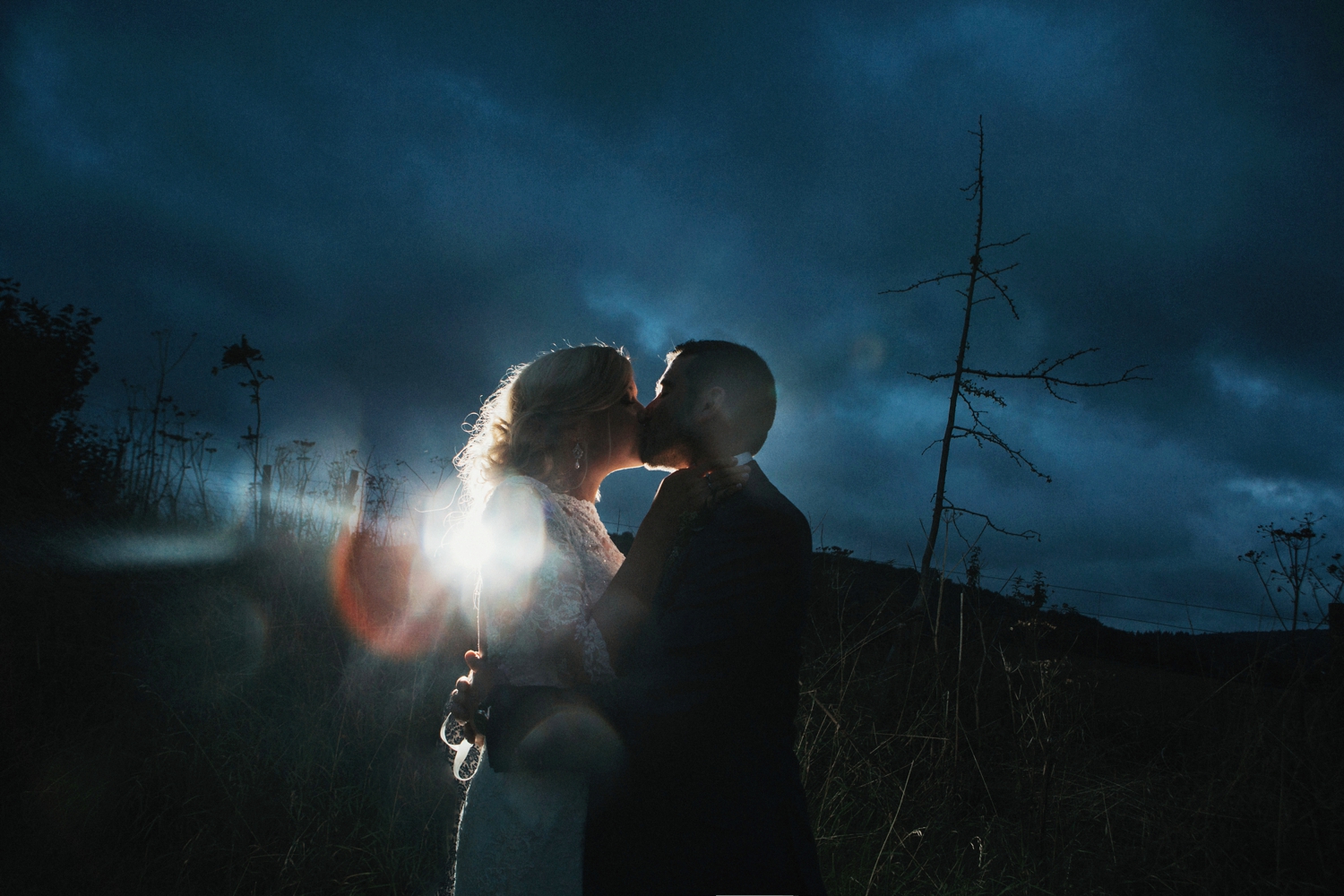 upwaltham barns off camera flash evening photography luxury fine art wedding bride groom