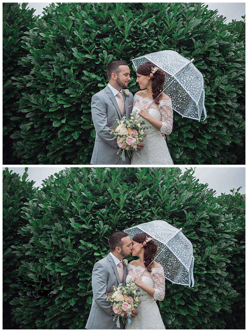 tewin bury barn wedding photography hertfordshire bride groom umbrella