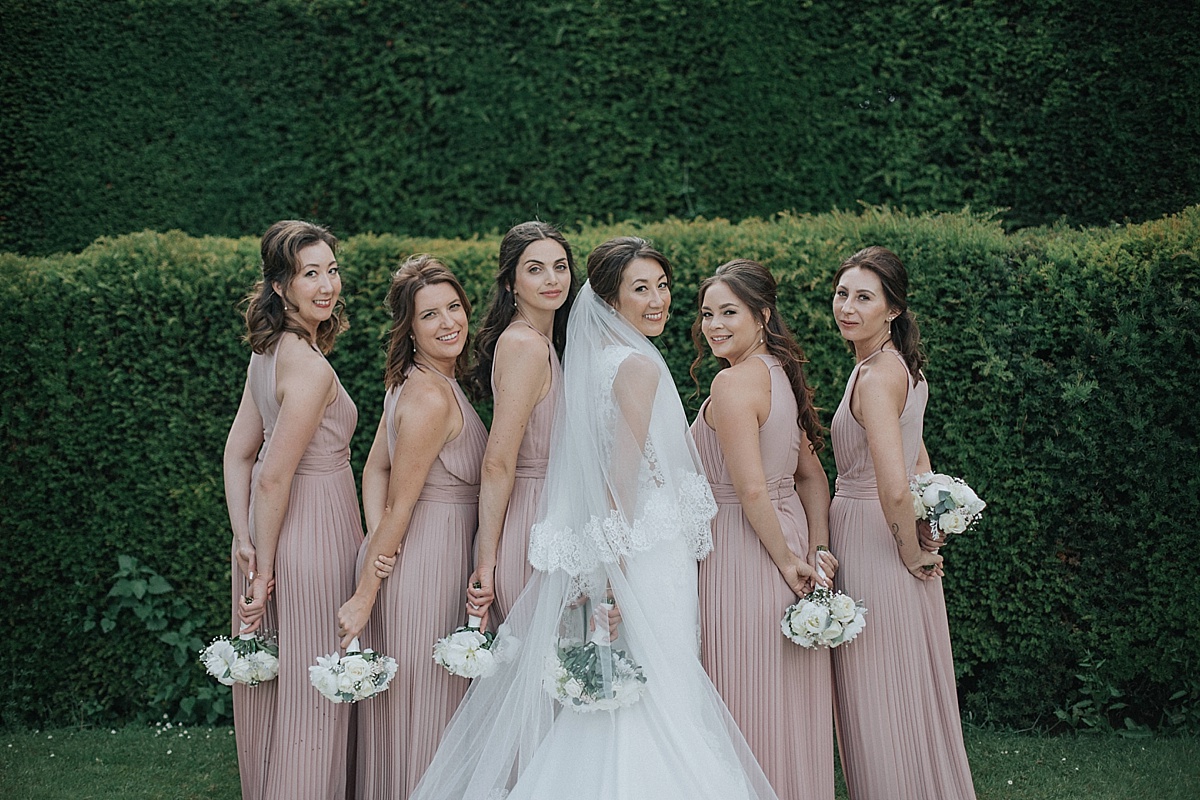luton hoo wedding photography bridesmaids blush dusty pink