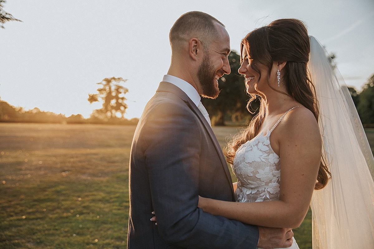 braxted park wedding photography golden hour sunset engaged