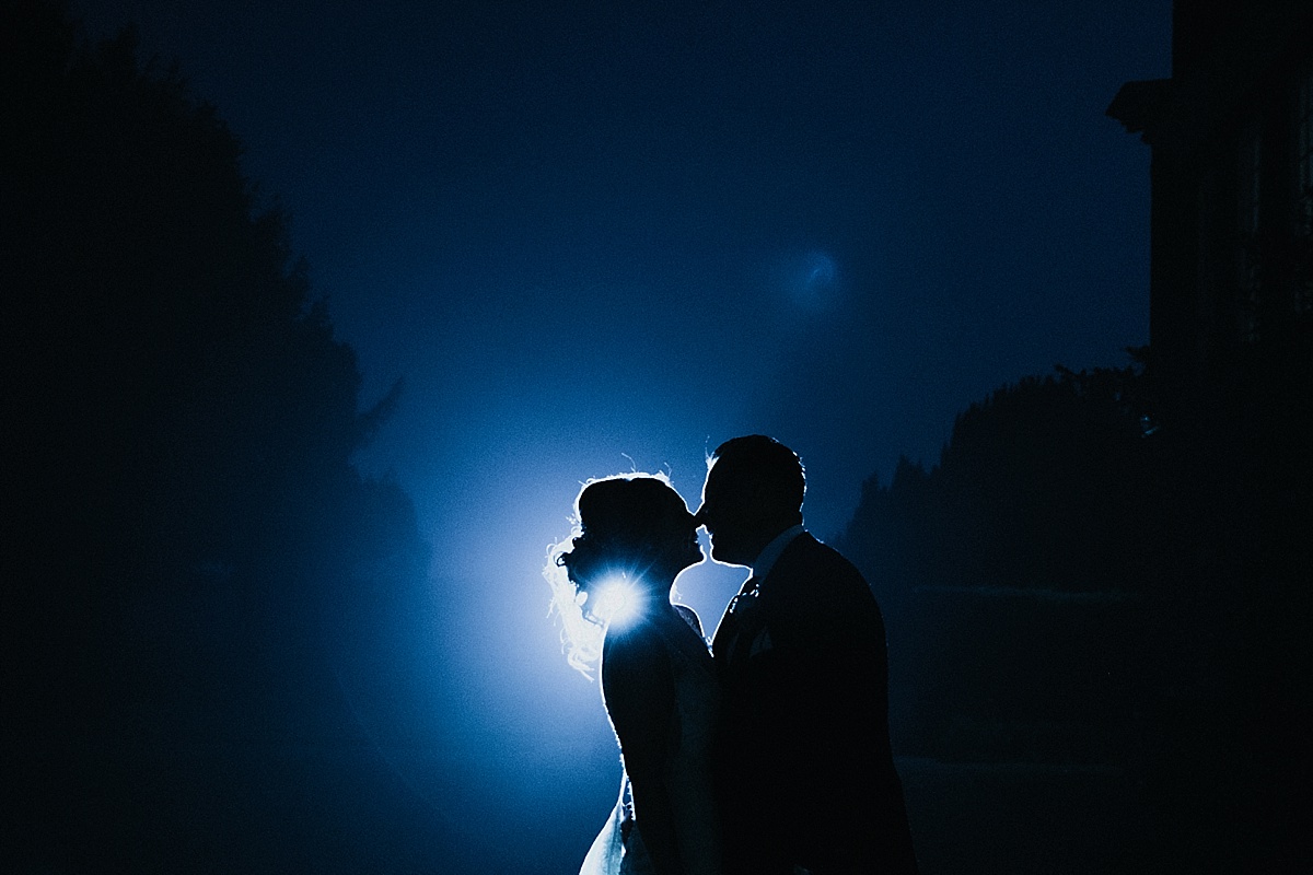 gosfield hall wedding photography night winter flash