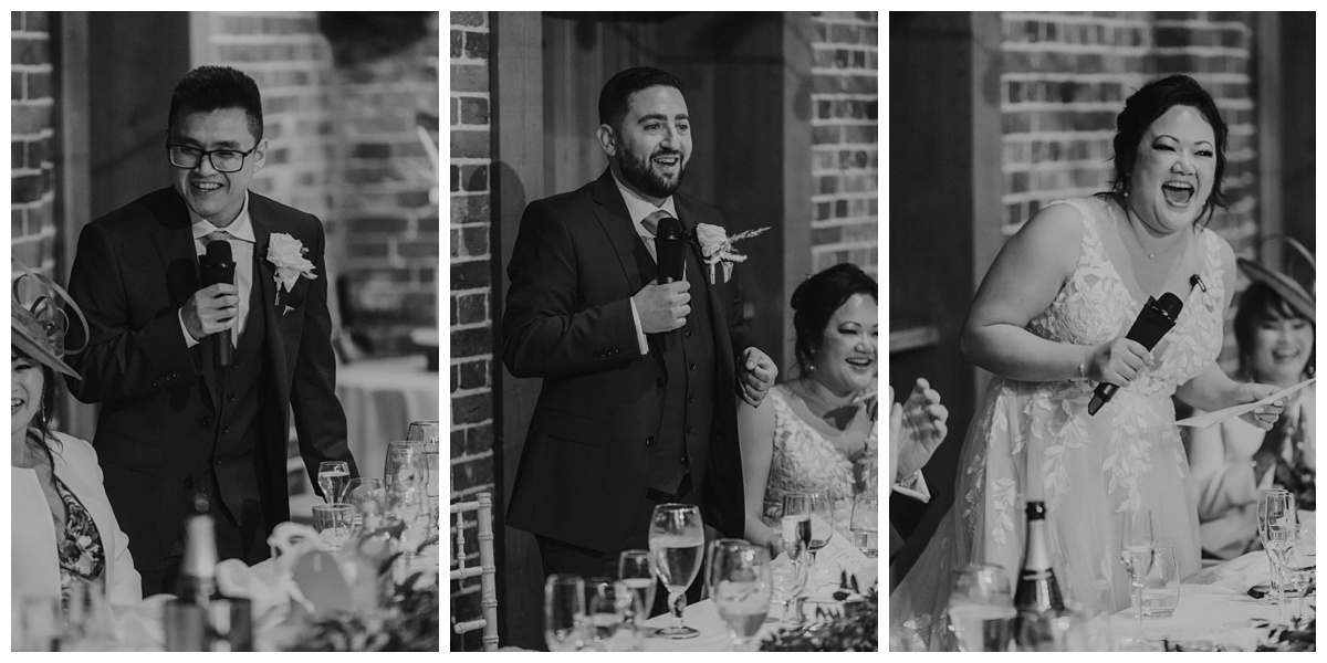 Speeches Gaynes Park wedding