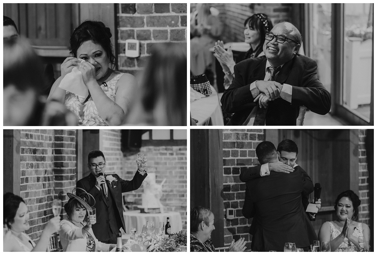 Speeches Gaynes Park wedding