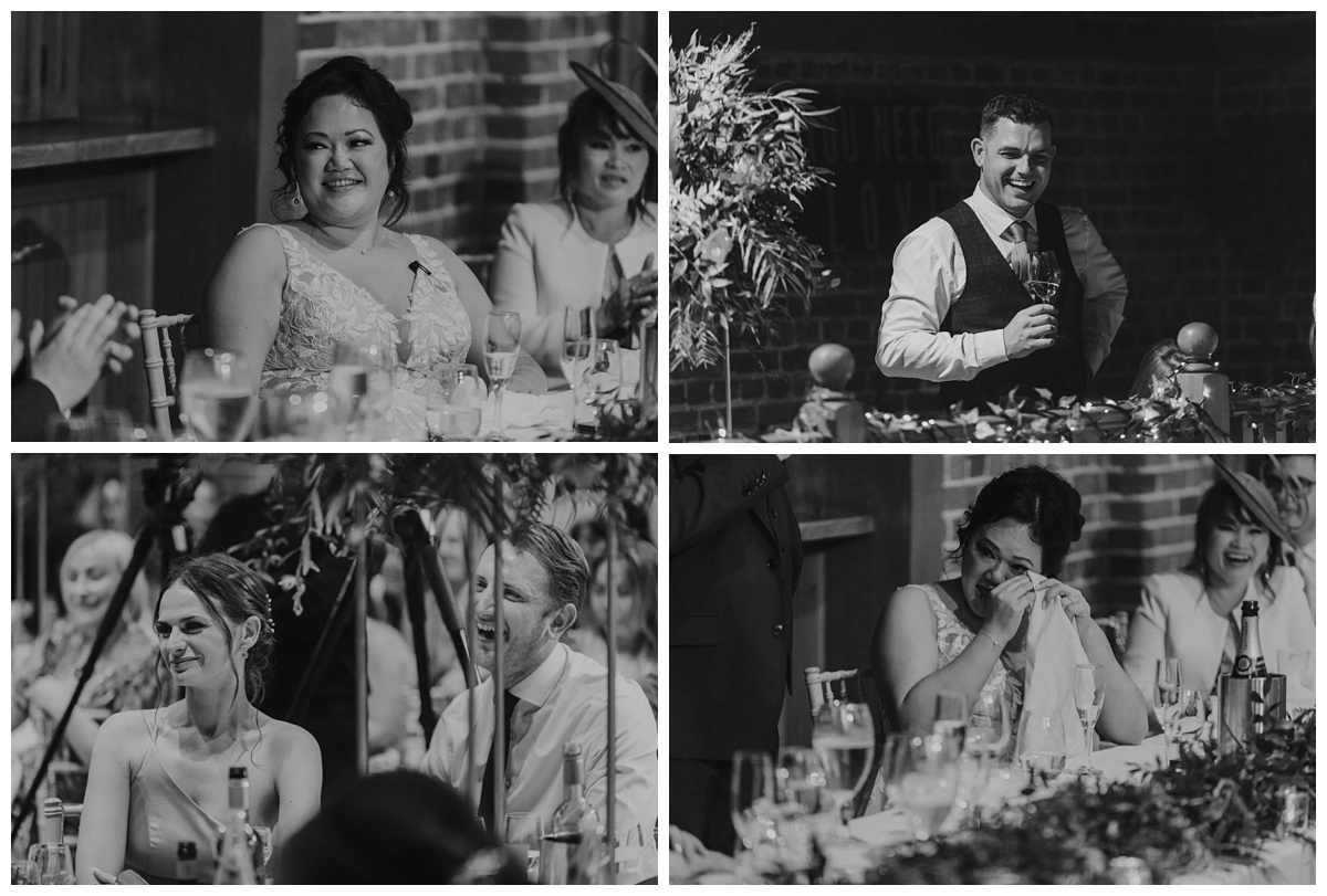 Speeches Gaynes Park wedding