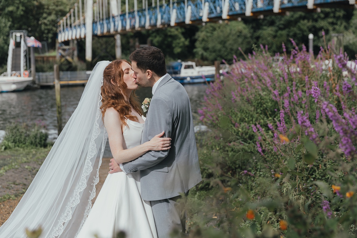 Landmark arts centre wedding surrey couple photos thames